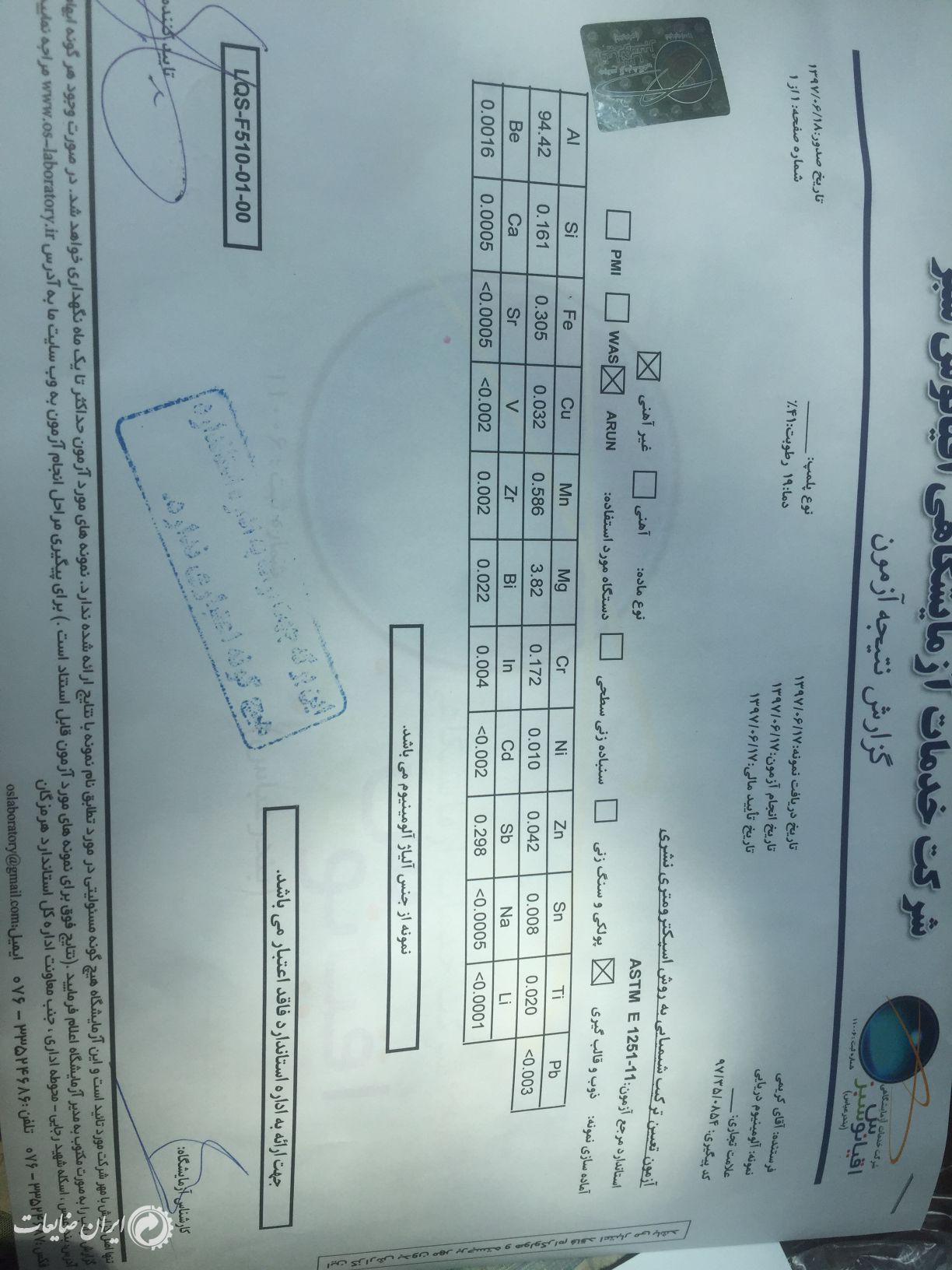 آلومنيوم دريايي (خشك5083و5086)