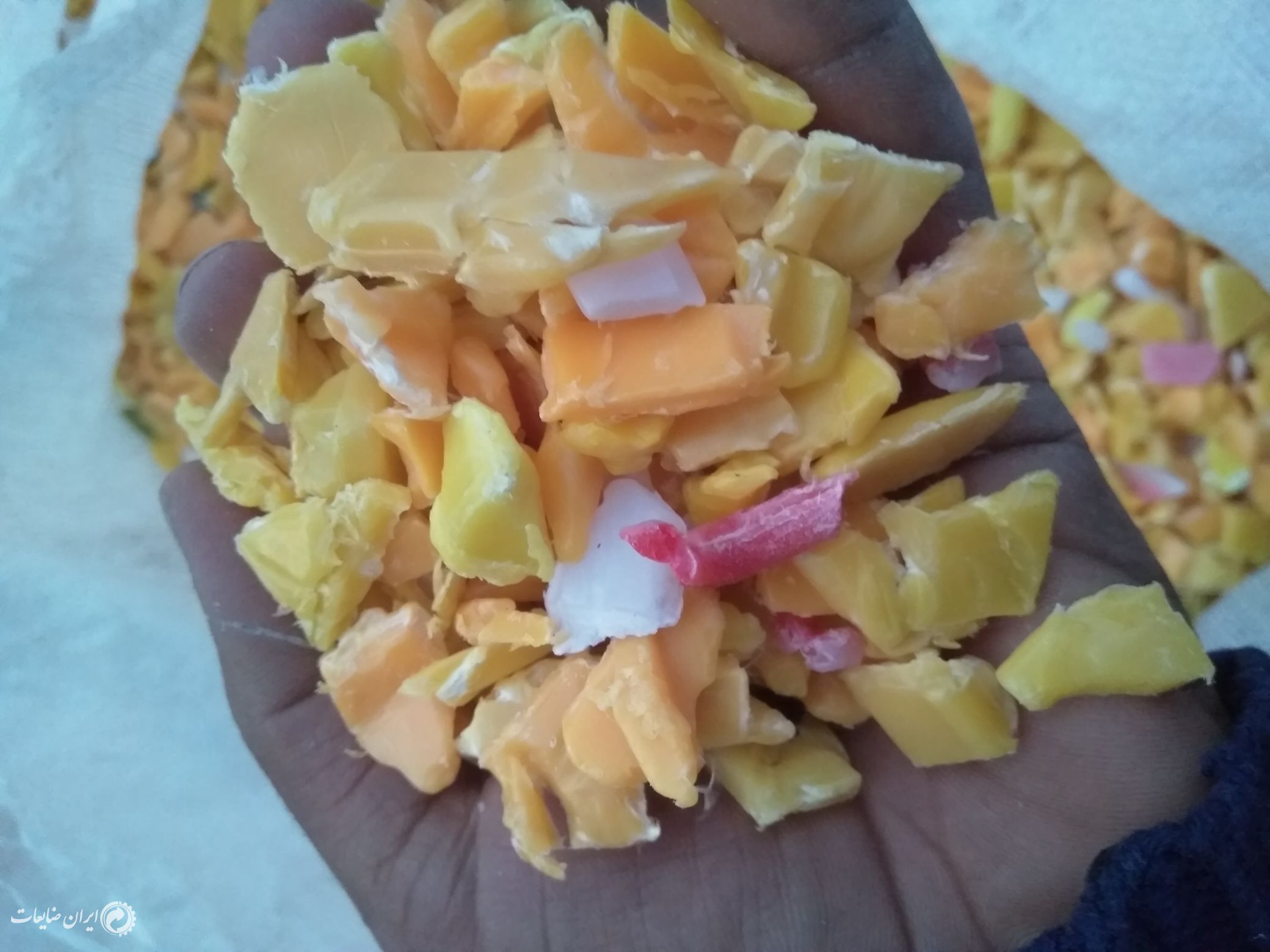 سبد مرغی آسیاب شده سبز سفید زرد