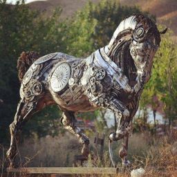 خریدار ضایعات خودرو جهت ساخت مجسمه اسب
